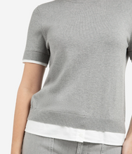 Charger l'image dans la galerie, YAYA Knit Top with Shirt Bottom Grey
