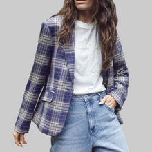 Load image into Gallery viewer, Mos Mosh Blake Chec Blazer Crown Blue
