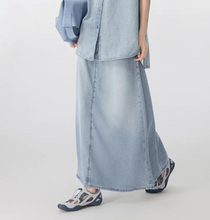 Load image into Gallery viewer, JNBY A-Line Long Skirt Denim Blue
