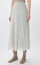 Load image into Gallery viewer, JNBY A-Line Pleated Mesh Maxi Skirt Grey
