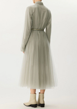 Charger l'image dans la galerie, JNBY A-Line Mesh Long-Sleeve Dress Grey
