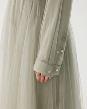 Charger l'image dans la galerie, JNBY A-Line Mesh Long-Sleeve Dress Grey
