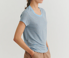 Charger l'image dans la galerie, Basic Apparel Ashley SS Tee Blue/Ecru
