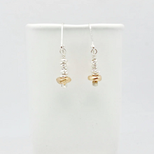 Load image into Gallery viewer, Orange Avocado Bronze Pebble and Silver Nugget Earrings (190/191)
