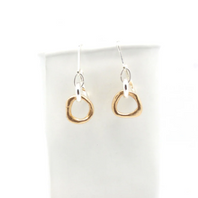 Charger l'image dans la galerie, Orange Avocado Bronze Petite Hoops with Sterling Silver LInk (200/201)
