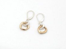 Charger l'image dans la galerie, Orange Avocado Bronze Petite Hoops with Sterling Silver LInk (200/201)
