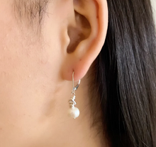 Load image into Gallery viewer, Orange Avocado Hera Silver Wrapped Pearl Earrings (206/207)
