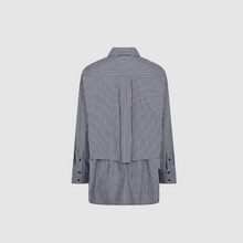 Load image into Gallery viewer, Mos Mosh Barb Stripe Shirt Salute Navy
