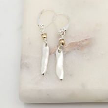 Load image into Gallery viewer, Orange Avocado Halo Silver Bar Earrings
