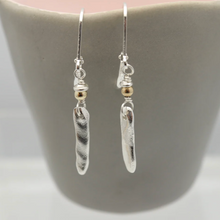 Load image into Gallery viewer, Orange Avocado Halo Silver Bar Earrings

