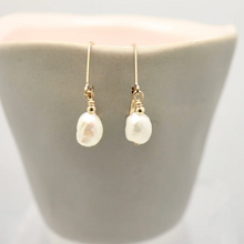 Load image into Gallery viewer, Orange Avocado Baroque Pearl Earrings
