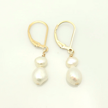 Load image into Gallery viewer, Orange Avocado Duo Baroque Freshwater Pearl Earrings
