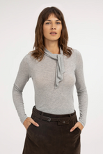 Load image into Gallery viewer, YAYA Top with Scarf Collar Grey
