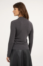 Charger l'image dans la galerie, YAYA Top with Scarf Collar Charcoal
