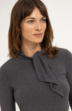 Charger l'image dans la galerie, YAYA Top with Scarf Collar Charcoal
