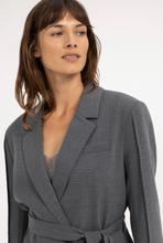 Load image into Gallery viewer, YAYA Wrap Blazer with Belt Grey
