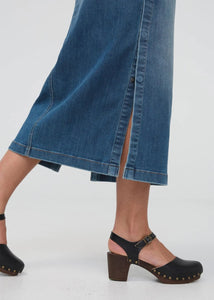 Du/er Performance Denim Slit Skirt Blue Ash