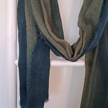 Load image into Gallery viewer, Kemi Scarf Shaded Herringbone Blue/Green
