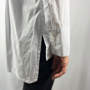 White Cotton Shirt with Pleat