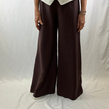 Load image into Gallery viewer, Palazzo Pant Raisin Herringbone Linen
