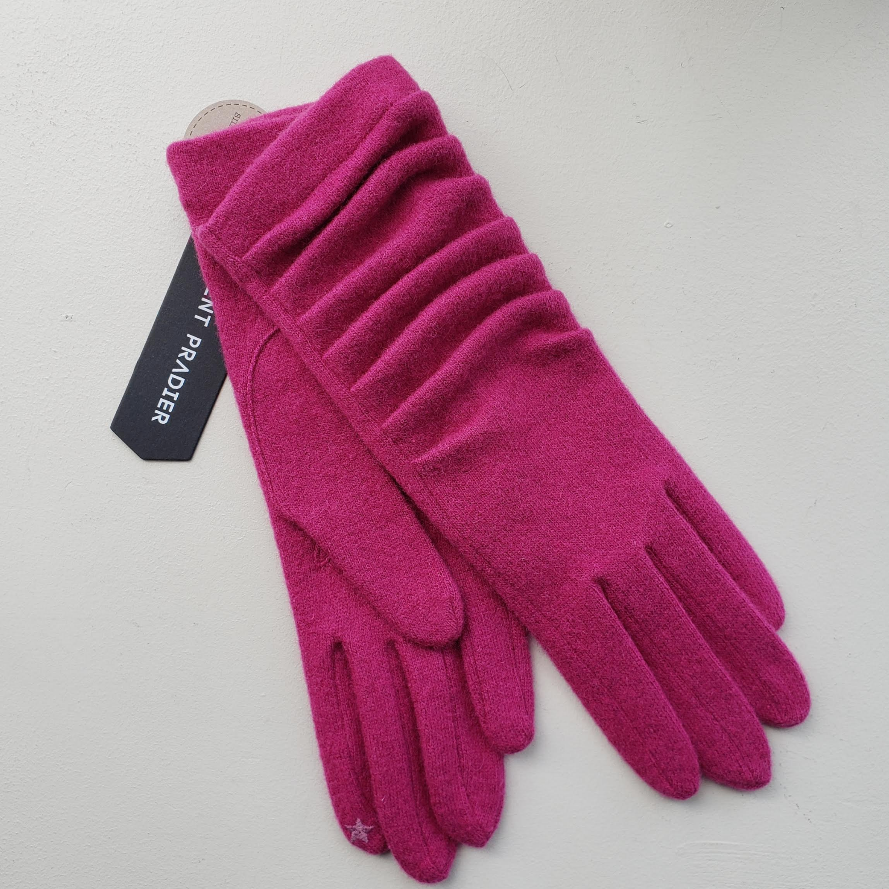Vincent Pradier Fuschia Knitted Gloves