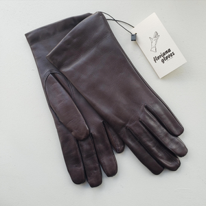 Italian Leather Gloves Dark Brown