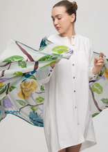 Load image into Gallery viewer, Green and Blue Floral Scarf by Princesse et Dragons
