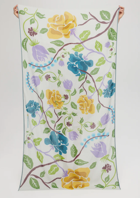 Green and Blue Floral Scarf by Princesse et Dragons