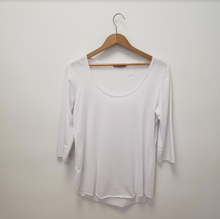 Load image into Gallery viewer, Dominique Tee  3/4 sleeve Tencel Jersey White
